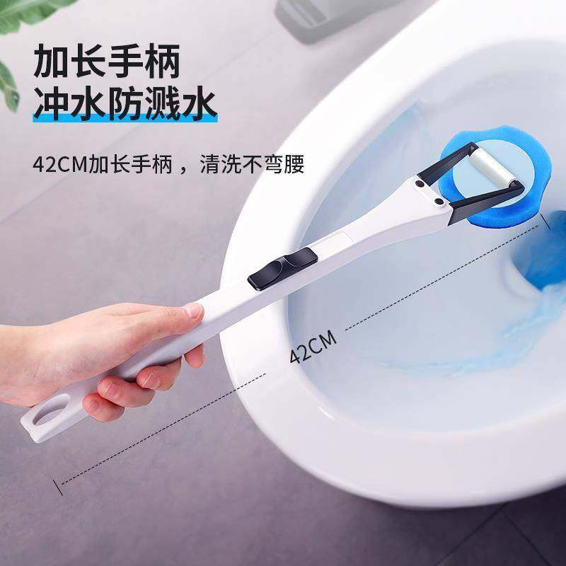 Disposable toilet brush set Powder room cleaning no dead angle household artifact can throw the replacement head to wash the toilet brush