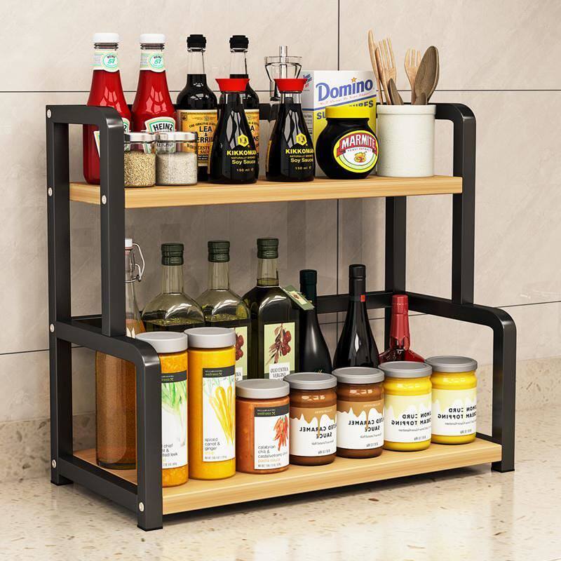 Kitchen shelving Seasoning Tank Shelf Containing shelf Home condiment Condiment Box Jar Bottle Shelf Floor Multilayer Free-to-punch