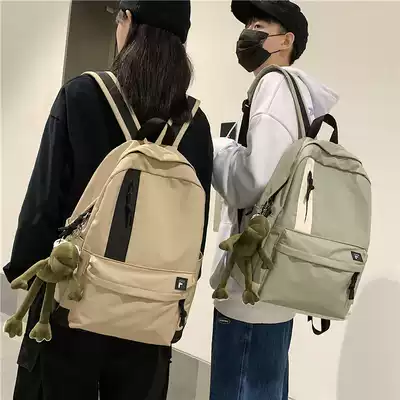 Japanese ins school bag male Korean fashion trend high school college student backpack Harajuku simple casual backpack female