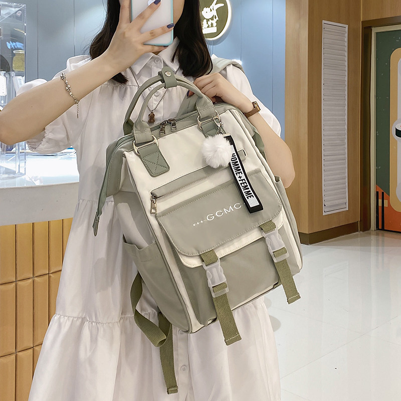 Bag Girls Junior High School Students Design Sense Large Capacity High School College Student's Shoulder Bag 2022 New Elementary School Students Double Shoulder Bag