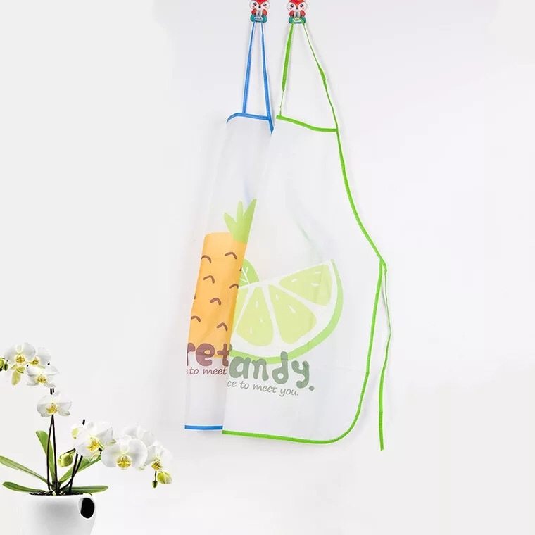 Apron waterproof and oil-proof half-body transparent waist cleaning lady oil-proof adult sleeveless housework cooking translucent translucent