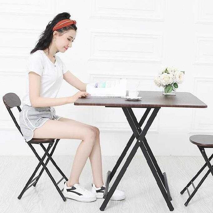 Folding dining table four-corner square table square negotiation simple retractable square home playing card small centimeter square table 80 table