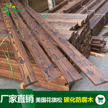 Embalmed Wood Boards Wood Strips Outdoor Floor Carbonated Wood Waterproof Mildew-Proof Sauna Board Wholesale Courtyard Balcony Charred Wood