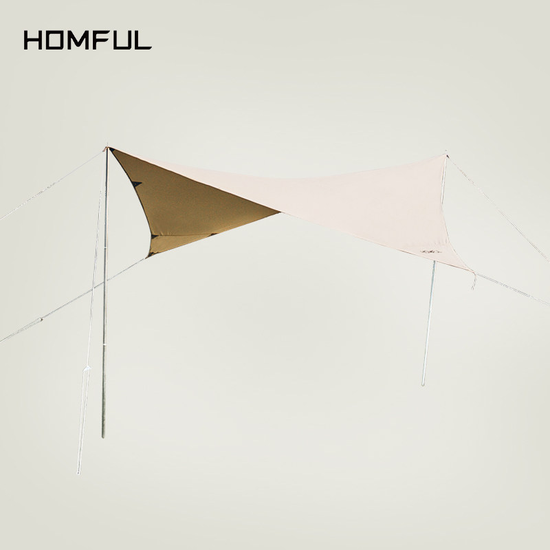 HOMFUL Haofeng Outdoor Camping Butterfly Cotton Fabric Thickened Sky Curtain Cool Shed Super Heavy Rain Sunscreen Multiperson Sun Shade