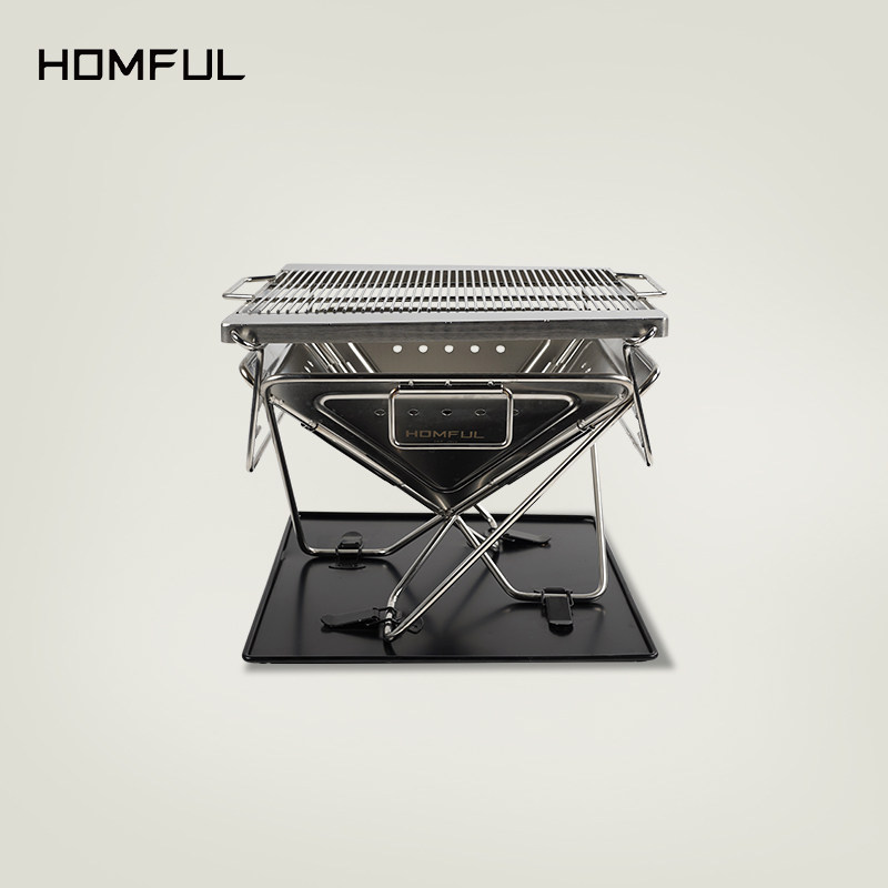 HOMFUL GREAT WIND CAMPING BARBECUE GRILL HOME CHARCOAL OUTDOOR FOLDING PORTABLE FIREWOOD FIRE STOVE Fire Station Grill Meat Rack