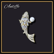 2021 new carp brooch high-grade female ins tide wild corsage exquisite atmosphere suit pin coat accessories