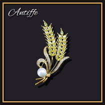 Fashion temperament new brooch ins women exquisite wheat ear pin atmospheric tide high-end coat accessories corsage men