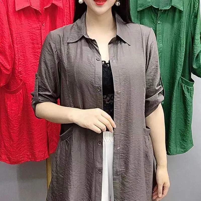 New Trendy Mom Summer Fashion Trench Coat 2026 High-End Women's Mid-Length Plus Size Stylish Loose Thin Coat