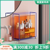 Empty meow meow] ins cat claw Acrylic cosmetics storage box dustproof large capacity storage rack storage rack