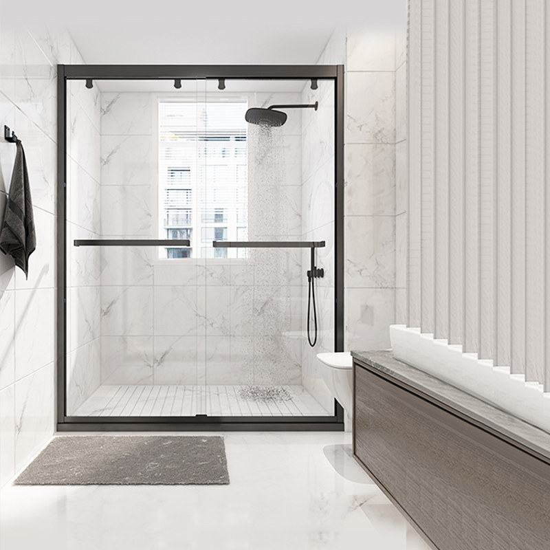 I-shaped shower room bathroom powder room bathroom dry separated glass partition door simple home shower screen