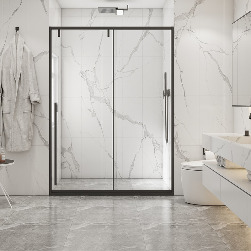 Wave whale shower room partition one-line extremely narrow bath room bathroom dry and wet separation glass sliding door bath screen