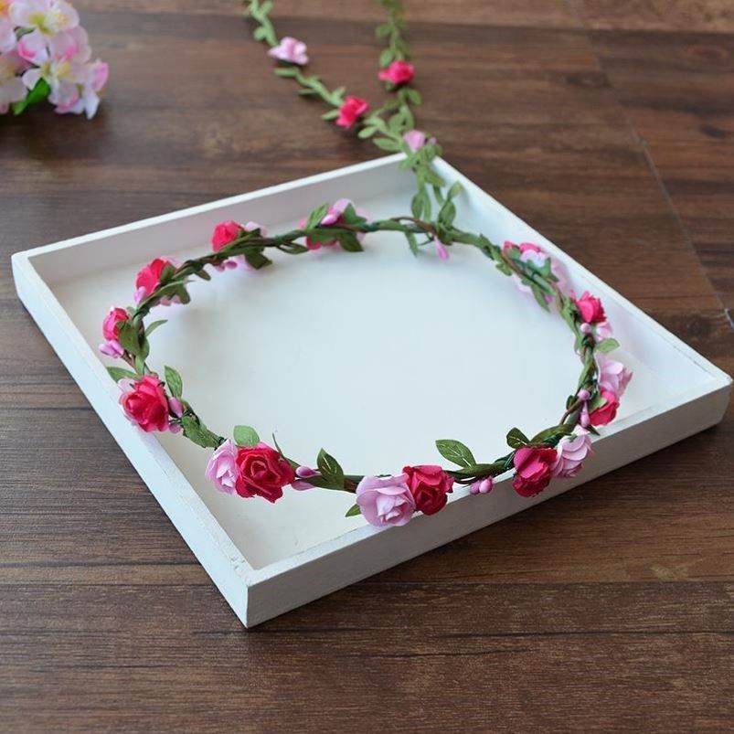 Net red photo flower ring freshener female ensembles fairy hair accessories Han style bridal bridesmaids to adorn the seaside holiday write real