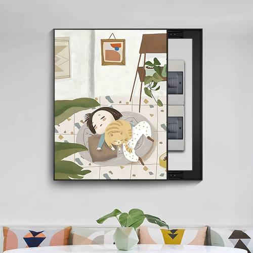 Мощный счетчик коробка декоративная живопись, избегание отверстий, кошачья жир джорун комиксы милая кошачья распределительная коробка электрическая шлюза висящая картина