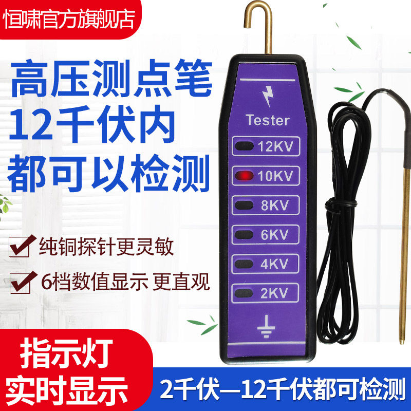 Electronic fence with high pressure piezometer 2000 volt -12000 V volt measuring appliances