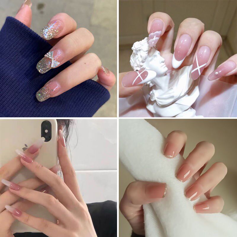 Nail sticker self-adhesive nail nail patch manicure patch fake nail student nail piece finished nail piece wear beauty