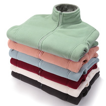 Polar fleece jacket for women thickened fleece top cardigan jacket liner outdoor fleece jacket for men coral fleece