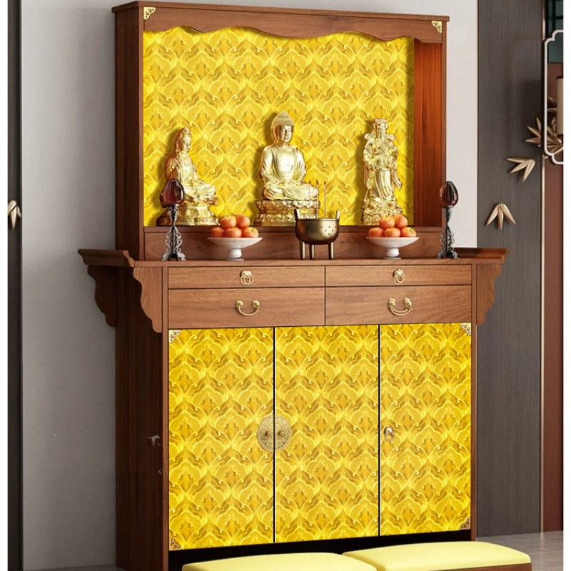Golden Foil Stickers for Buddha Altars, Background Wallpaper for Buddha Shrines, Fire-Resistant and Smoke-Proof Self-Adhesive Wallpaper for Buddha Tables and Incense Burners Golden Foil Stickers for Buddha Altars, Background Wallpaper for Buddha Shrines, Fire-Resistant and Smoke-Proof Self-Adhesive Wallpaper for Buddha Tables and Incense Burners