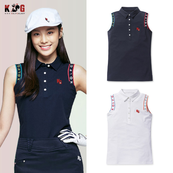 South Korea Exports Korean Edition Casual Sports Vest Breathable Golf Ladies Lapel Quick Dry Summer Sleeveless T-Shirt