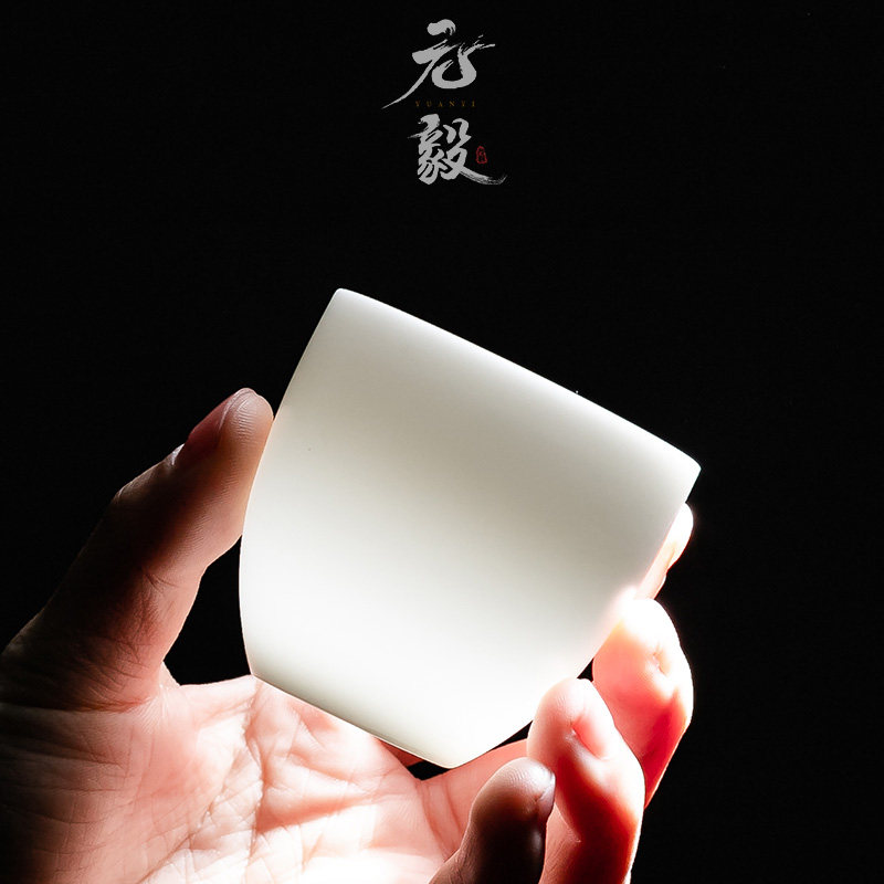 Defied goat fat jade white porcelain tea cup personal special master's cup men upscale minimalist wind ceramic tea cup customizable
