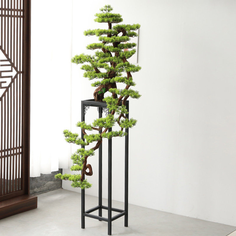 Large Landing Simulation Greet Guest Pine Bonsai Prototype Board House Xuan Guan Decoration Green Planting Flowers Shelf Swing Piece Company Opening Gift-Taobao