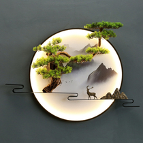 New Chinese Wall Decoration Living Room Entrance in the family Xuanguan Wall Wall Decoration Hotel Tea Room Wall-mounted Round Simulation Greet Visitors Pine Pendant