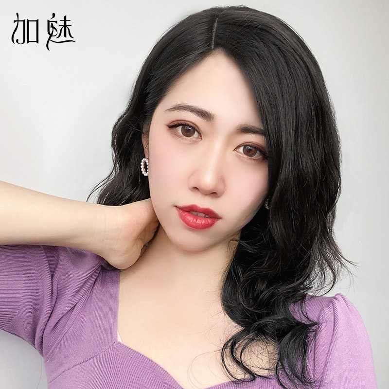 Slide Liu Hai Wig Female Head Replenishment Film All-true Hair Natural No-trace Curve Hair Black Hair