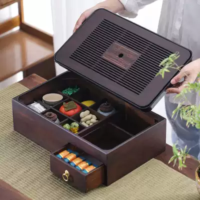 Japanese dry bubble kung fu tea set tea tray set household small tea table bamboo drain tray simple storage box
