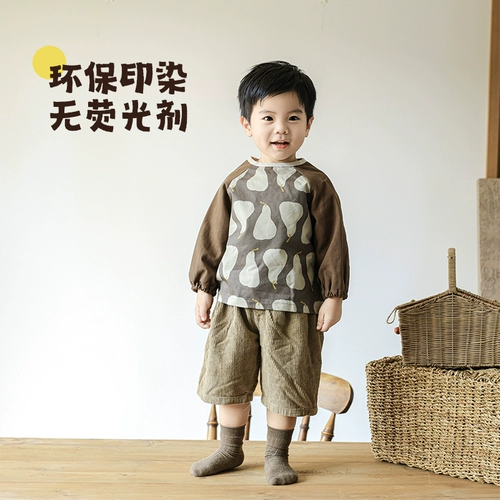 Демисезонный детский фартук, водонепроницаемый слюнявчик, хлопковый нагрудник для прикорма для раннего возраста, анти-грязь, сзади на завязках