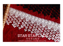 7cm wide black and white tassel polyester pearl lace lace accessories DIY hand sewing clothing decoration material