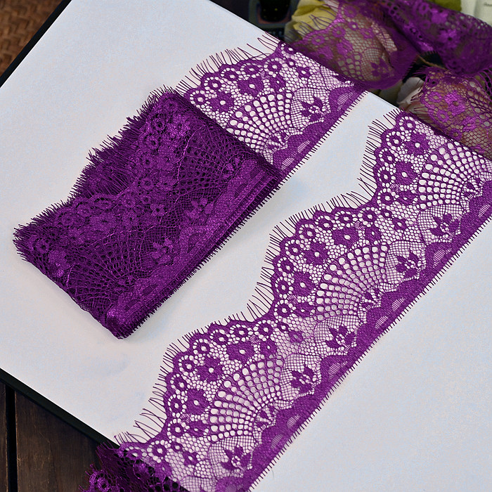 DIY farbige Wimpern Spitzenbesatz mit Blumenmuster für Rock Saum Ärmel Ausschnitt Kleidung Unterwäsche Stoffbesatz – Detail 39