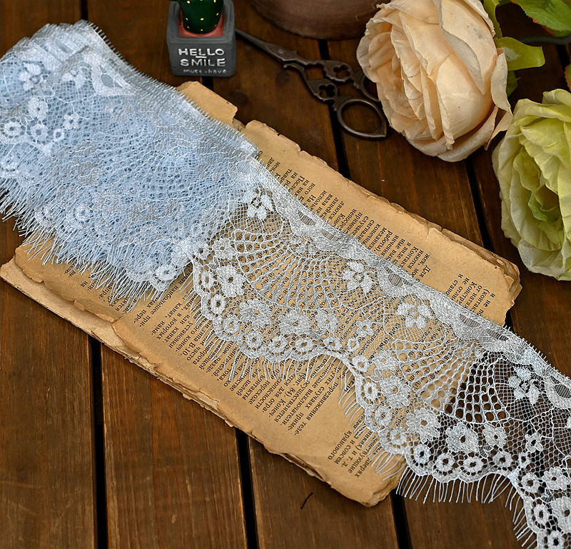 DIY farbige Wimpern Spitzenbesatz mit Blumenmuster für Rock Saum Ärmel Ausschnitt Kleidung Unterwäsche Stoffbesatz – Detail 11