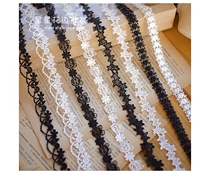 Black and white stars polyester water soluble lace embroidery lace DIY necklace handmade jewelry Clothing decoration sewing materials