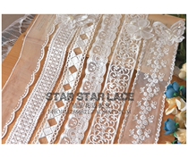 Japan and South Korea white bilateral flower lace embroidery lace accessories diy clothes decoration Hair accessories Handmade materials
