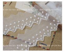 Japan-ROK hot selling clothing headwear diy lace accessories wide 5cm round points soft mesh lace hollow embroidered lace fabric