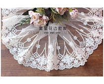 Outlet Premium Mesh Yarn Lace Embroidery Wide 16cm DIY Wedding Dress Headwear Skirt Hem Window Curtain fabric Accessories Material