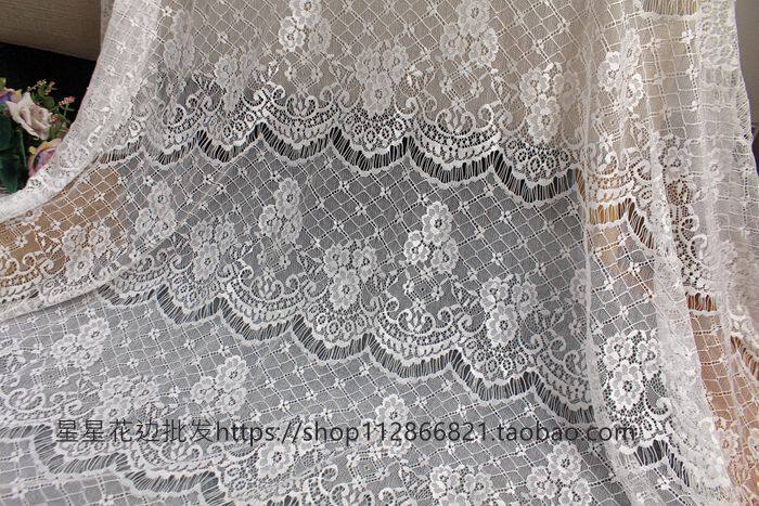 Outlet Quality Black & White Eyelash Lace Fabric Diy Ocean Dress Curtain Dress Wedding Celebration Decorative Fabric Lace