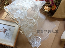 wide 19cm meritocratic mesh yarn double layer of flowers embroidered lace DIY clothing wedding dresses headwear window fabric art accessories