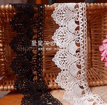 High quality black and white lace hollow embroidery lace DIY dress skirt extended sleeve home textile decoration