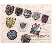 New Milan catwalk golden sequins order beads badge rhinestone pocket cloth patch patch diy clothing accessories