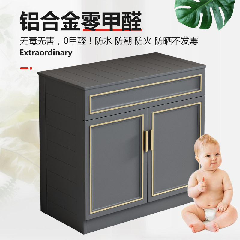 Aluminum alloy fish tank cabinet bottom cabinet sea water tank water grass aquarium cabinet light luxury European-style living room floor cabinet shelf customization