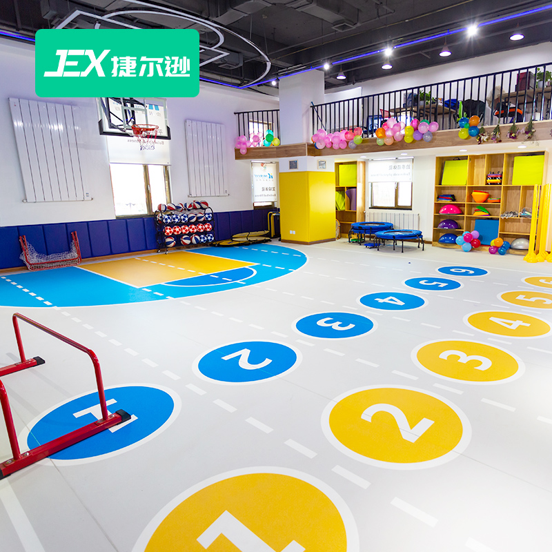 Terlsun Children's body suitable floor sticker Custom toddler physical fitness Sensory Integration Training Ground Mat Mall Pvc Plastic Flooring
