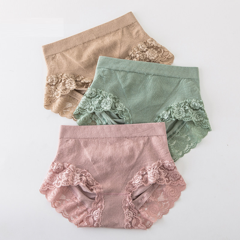 4 strips of Japanese special cabinet Original single pure cotton Modale fabric Belly Bag Hip Lace side medium-high waist lady Underpants