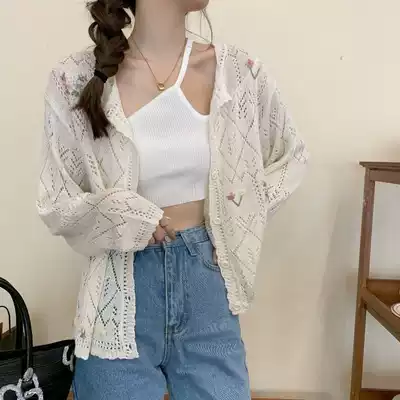 Sunscreen Clothes Women's Thin Knitted Cardigan Jacket Summer 2021 New Loose Design Sense Hollow Out Top