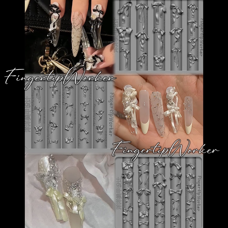 Fingertipworker|Collaboration with Teacher Yangyang, Hand-Carved Fairy-Like Practical Original Bow Nail Art Mold Fingertipworker|Collaboration with Teacher Yangyang, Hand-Carved Fairy-Like Practical Original Bow Nail Art Mold