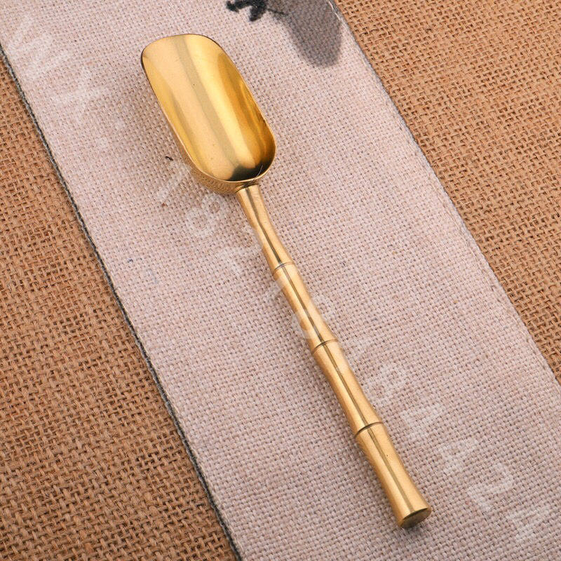 Tea Set Accessories Pure Brass tea Spoon Tea Scoop Tea Scoop Tea Spoon Fetch Teaspoon Metal Tea Side Teaspoon Teaspoon 6 gentleman-Taobao