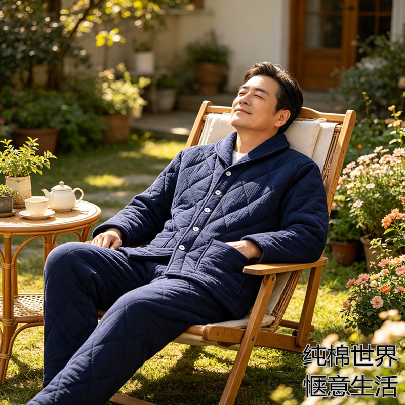 Pure Cotton Six-Layer Gauze Thickened Quilted Autumn and Winter Cotton Clothing for Men and Women, Chinese-Style Casual Cardigan, Warm Home Pajamas Pure Cotton Six-Layer Gauze Thickened Quilted Autumn and Winter Cotton Clothing for Men and Women, Chinese-Style Casual Cardigan, Warm Home Pajamas