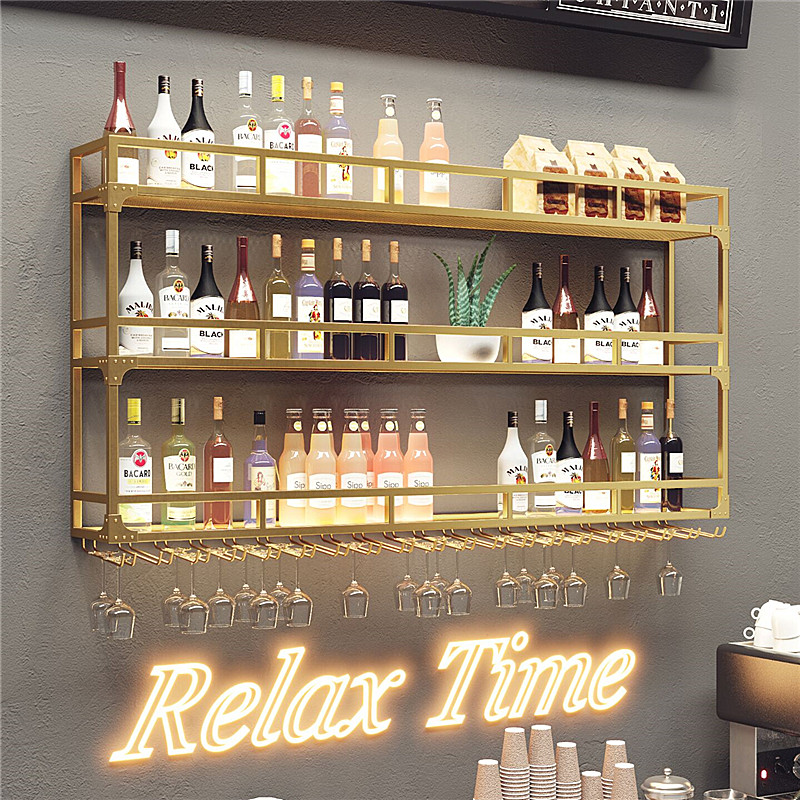 Nordic creative wine rack wall-mounted wine cabinet bar background decoration wall shelf Dining room household wine glass rack upside down