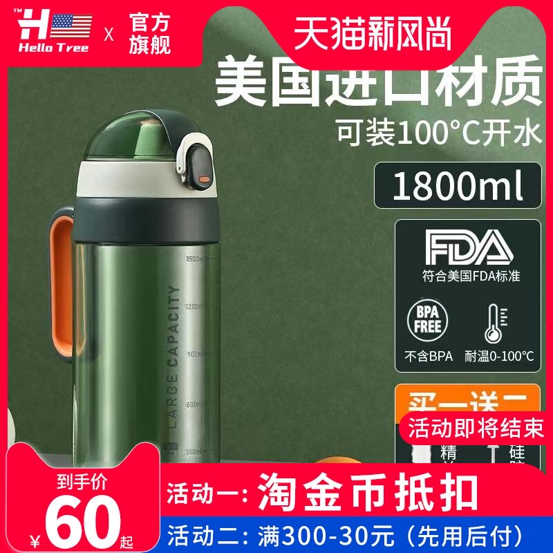 Large capacity water bottle High temperature tritan drinking cup straw Summer girl Portable kettle Large space cup for men