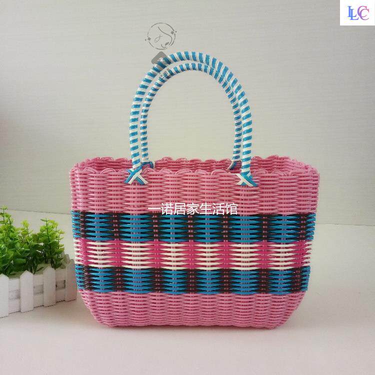 Buy food Blue Lale Blue Vegetable Basket Vegetable Basket Home Vines Blue Sub Woven Bamboo Basket Plastic in hand basket Fashion 