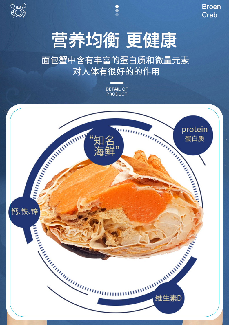智利进口 鲜活熟冻 面包蟹 300g-400g 3只 图5